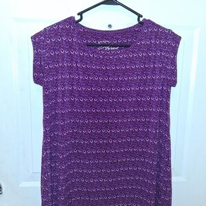 Chic Purple Patterned Blouse